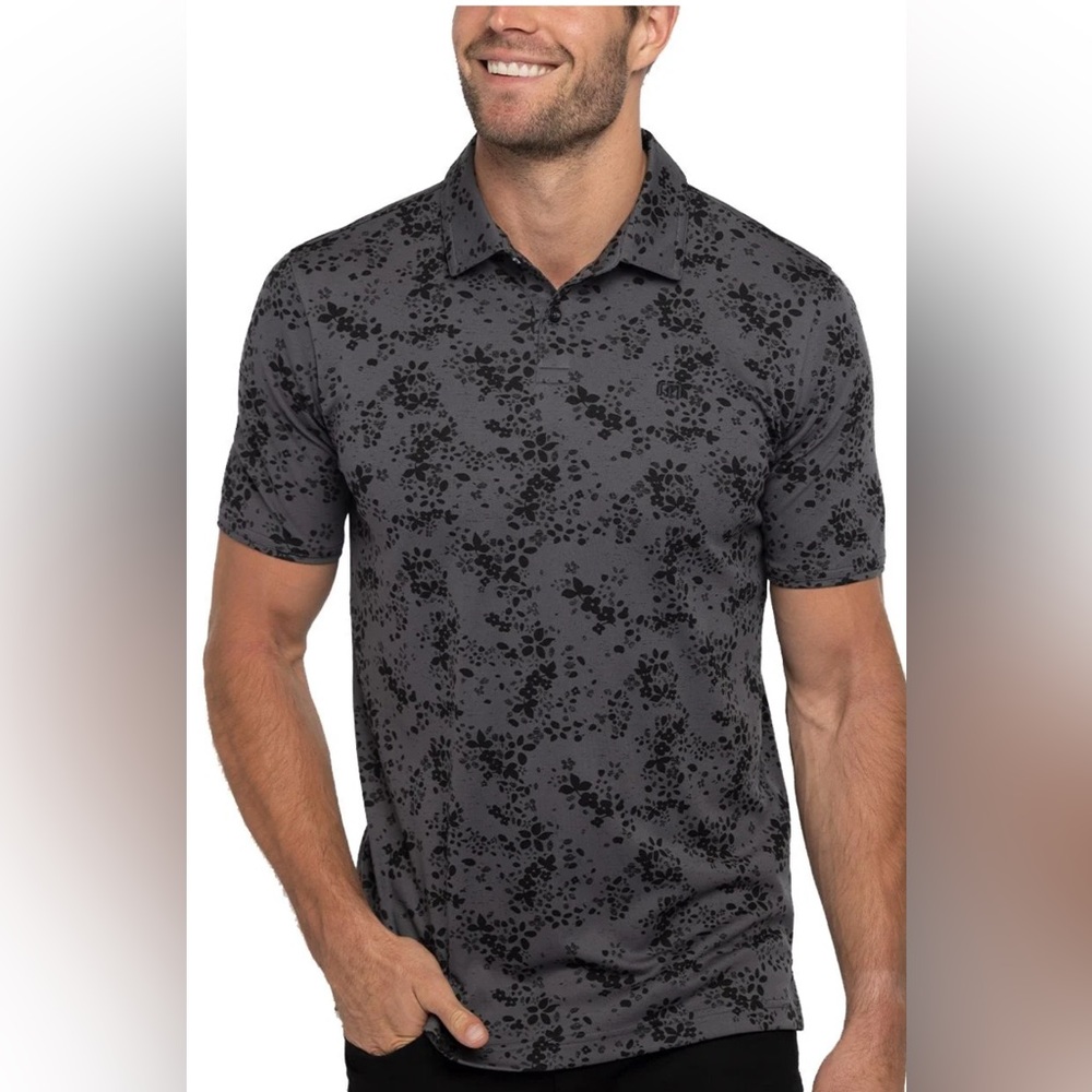 Travis Mathew A Little Spice XXL Men’s Gray and Black Polo